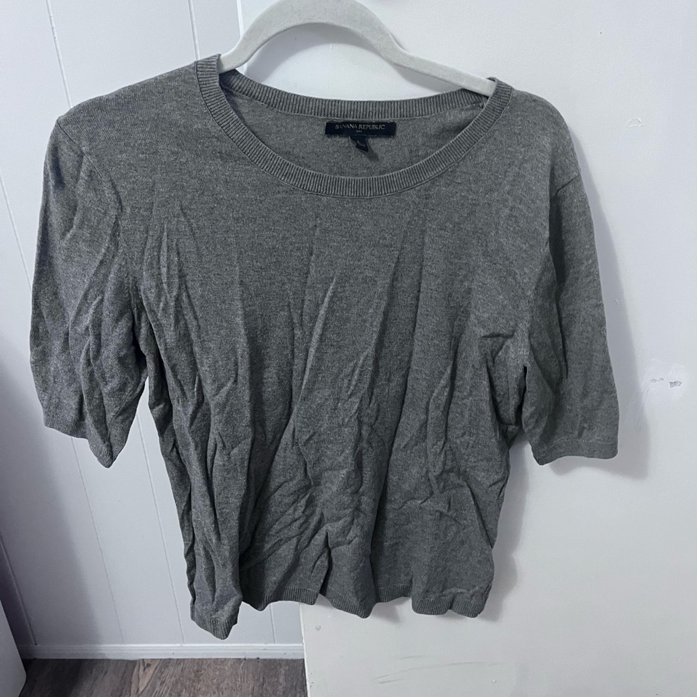 Banana Republic Heather Gray Knit Top